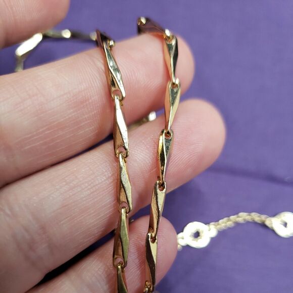 Baublebar Signed Long Gold Tone, Faux Pearl & Rhinestone Accent Tassel Necklace - Picture 12 of 12